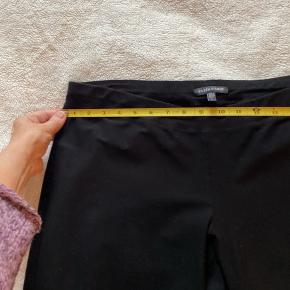 Eileen Fisher black ankle length stretch pants. - Picture 6 of 7
